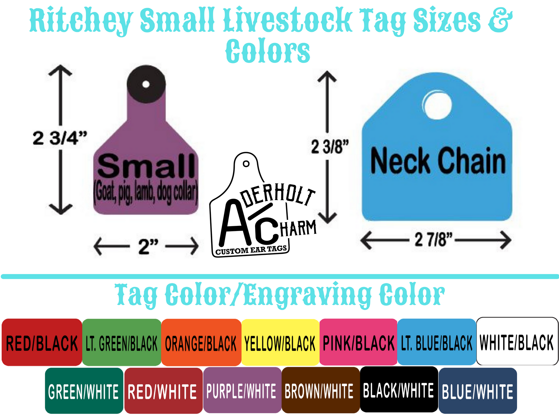 Custom Engraved Ritchey Goat/Small Livestock Tags – Aderholt Charm - Custom  Ear Tags & More